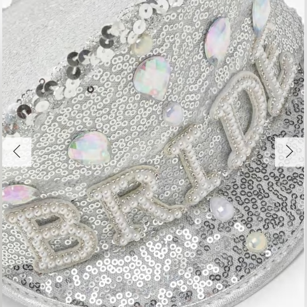 Sequin Captains Bride Hat - Silver - image 4